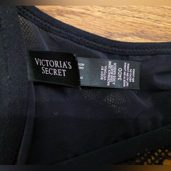 Victoria’s Secret Black Razorback Lace Front Clasp Bra 34DD - Picture 10 of 11
